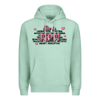 Seafoam she is mom compliment words Premium Hoodie - JahusDesignShop
