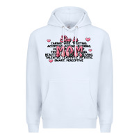 White she is mom compliment words Premium Hoodie - JahusDesignShop