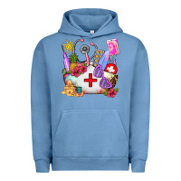 Pigment Pebble Blue nurse  summer Urban Hoodie - AdoDesignShop