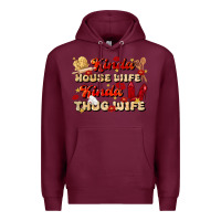 Burgundy kinda house wife kinda thug wife Premium Hoodie - JahusDesignShop