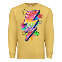 Antique Gold lightning bolt autism Premium Sweatshirt - Zillion Design Studio