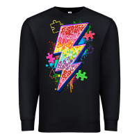 Black lightning bolt autism Premium Sweatshirt - Zillion Design Studio