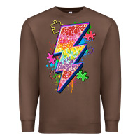 Chestnut lightning bolt autism Premium Sweatshirt - Zillion Design Studio