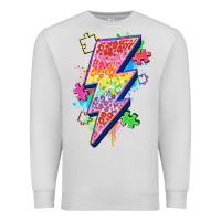 Dove Grey lightning bolt autism Premium Sweatshirt - Zillion Design Studio