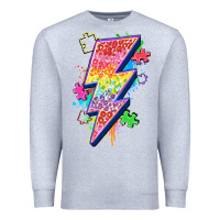Heather Grey lightning bolt autism Premium Sweatshirt - Zillion Design Studio