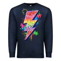 Navy lightning bolt autism Premium Sweatshirt - Zillion Design Studio
