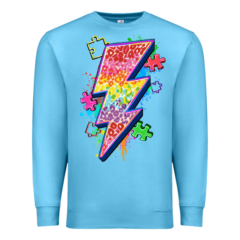 Lightning Bolt Autism Premium Sweatshirt by Zillion Design Studio | Teevron