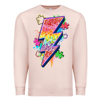 Pale Pink lightning bolt autism Premium Sweatshirt - Zillion Design Studio