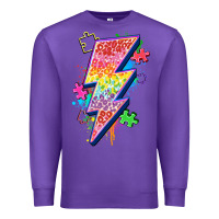 Purple lightning bolt autism Premium Sweatshirt - Zillion Design Studio