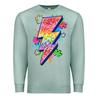 Seafoam lightning bolt autism Premium Sweatshirt - Zillion Design Studio