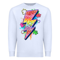 White lightning bolt autism Premium Sweatshirt - Zillion Design Studio