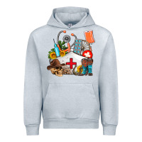 Heather Grey nurse  summer Urban Hoodie - AdoDesignShop