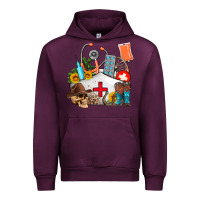 Mauve Wine nurse  summer Urban Hoodie - AdoDesignShop