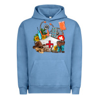 Pigment Pebble Blue nurse  summer Urban Hoodie - AdoDesignShop