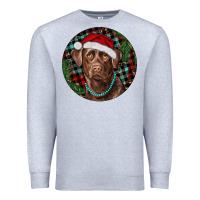 Heather Grey Labrador Retriever Christmas Premium Sweatshirt - RanaPortraitStore