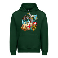 Forest Green nurse  cross and jesus Urban Hoodie - AdoDesignShop
