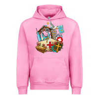 Fuchsia Pink nurse  cross and jesus Urban Hoodie - AdoDesignShop