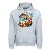 Heather Grey nurse  cross and jesus Urban Hoodie - AdoDesignShop