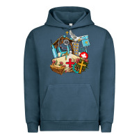 Pigment Midnight Navy nurse  cross and jesus Urban Hoodie - AdoDesignShop