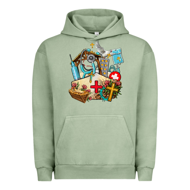 Nurse  Cross And Jesus Urban Hoodie by AdoDesignShop | Teevron