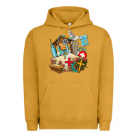 Pigment Peanut Butter nurse  cross and jesus Urban Hoodie - AdoDesignShop