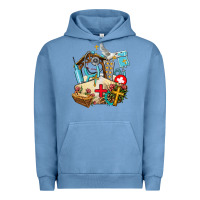 Pigment Pebble Blue nurse  cross and jesus Urban Hoodie - AdoDesignShop