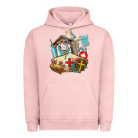 Pigment Salmon nurse  cross and jesus Urban Hoodie - AdoDesignShop