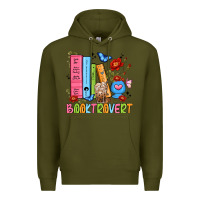 Army Green booktrovert Premium Hoodie - JahusDesignShop