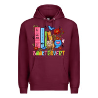 Burgundy booktrovert Premium Hoodie - JahusDesignShop