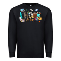 Black i hook it up sewing Premium Sweatshirt - Zillion Design Studio