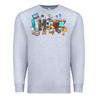 Heather Grey i hook it up sewing Premium Sweatshirt - Zillion Design Studio