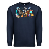Navy i hook it up sewing Premium Sweatshirt - Zillion Design Studio