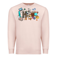 Pale Pink i hook it up sewing Premium Sweatshirt - Zillion Design Studio