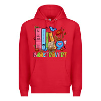 Red booktrovert Premium Hoodie - JahusDesignShop