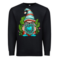 Black western gnome with turquoise gemstone Premium Sweatshirt - texasbilliewilder
