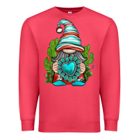 Cardinal western gnome with turquoise gemstone Premium Sweatshirt - texasbilliewilder
