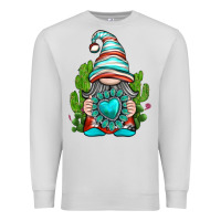 Dove Grey western gnome with turquoise gemstone Premium Sweatshirt - texasbilliewilder
