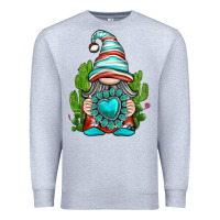 Heather Grey western gnome with turquoise gemstone Premium Sweatshirt - texasbilliewilder