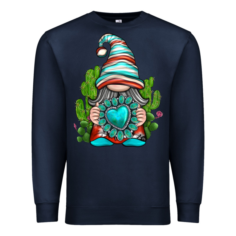 Western Gnome With Turquoise Gemstone Premium Sweatshirt by texasbilliewilder | Teevron