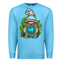 Ocean Blue western gnome with turquoise gemstone Premium Sweatshirt - texasbilliewilder