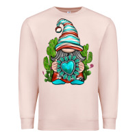 Pale Pink western gnome with turquoise gemstone Premium Sweatshirt - texasbilliewilder