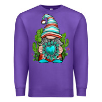 Purple western gnome with turquoise gemstone Premium Sweatshirt - texasbilliewilder