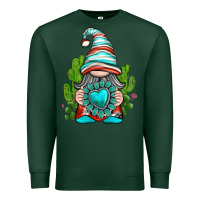 Sports Green western gnome with turquoise gemstone Premium Sweatshirt - texasbilliewilder
