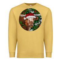 Antique Gold Longhorn Cow Christmas Premium Sweatshirt - RanaPortraitStore