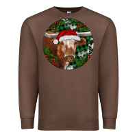 Chestnut Longhorn Cow Christmas Premium Sweatshirt - RanaPortraitStore
