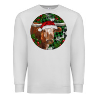 Dove Grey Longhorn Cow Christmas Premium Sweatshirt - RanaPortraitStore