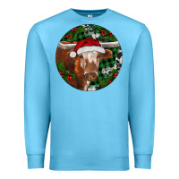 Ocean Blue Longhorn Cow Christmas Premium Sweatshirt - RanaPortraitStore