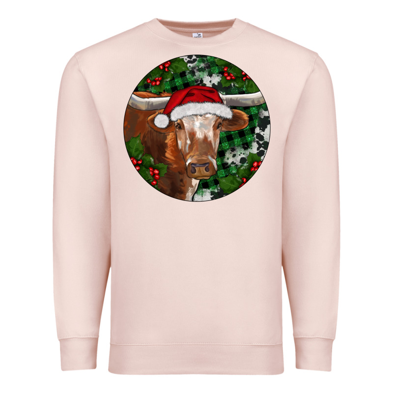 Longhorn Cow Christmas Premium Sweatshirt by RanaPortraitStore | Teevron
