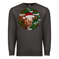 Smoke Longhorn Cow Christmas Premium Sweatshirt - RanaPortraitStore