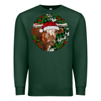 Sports Green Longhorn Cow Christmas Premium Sweatshirt - RanaPortraitStore